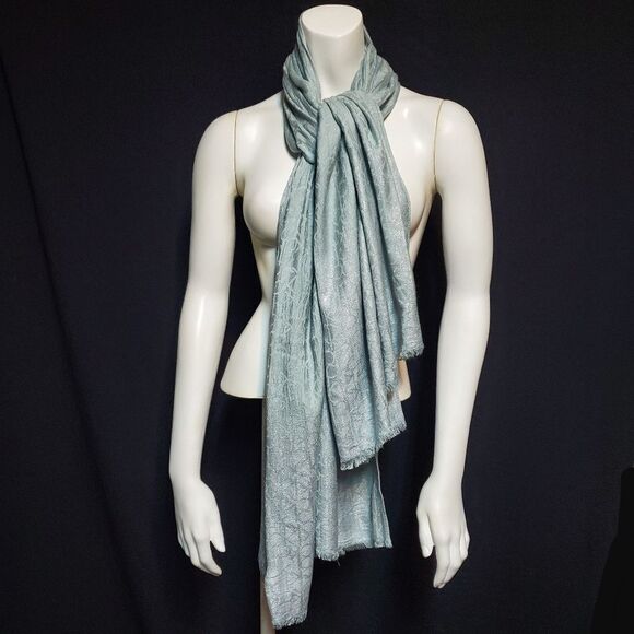 Calvin Klein Gray & Silver Monogram Scarf - Picture 3 of 5